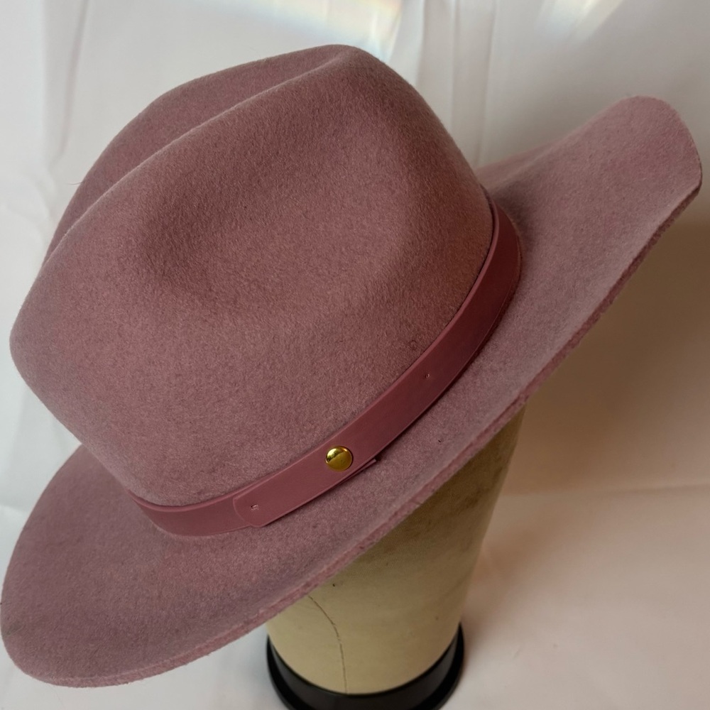 GAP Wool Fedora Hat Soft Pink Dusty Rose Wide Brim M/L Women’s